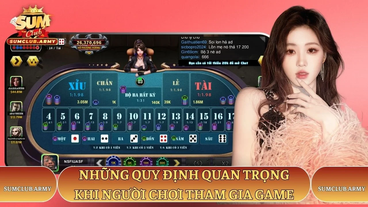 Những quy định quan trọng khi người chơi tham gia game Sumclub